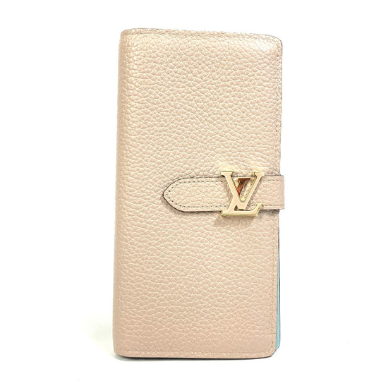 LOUIS VUITTON Long Wallet Purse M81367 Taurillon Clemence Leather Gray type vertical wallet Women Used Authentic