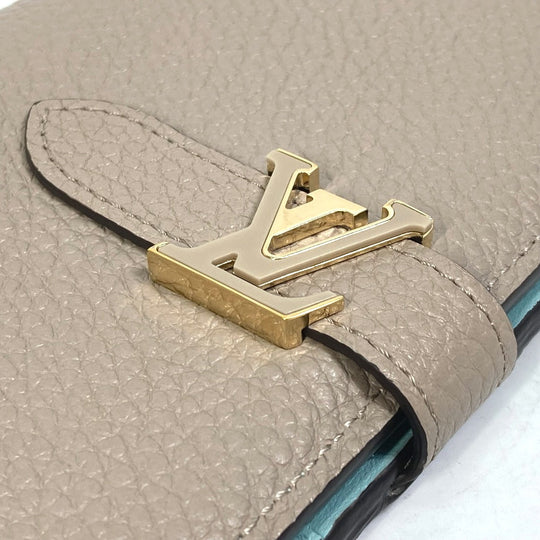 LOUIS VUITTON Long Wallet Purse M81367 Taurillon Clemence Leather Gray type vertical wallet Women Used Authentic
