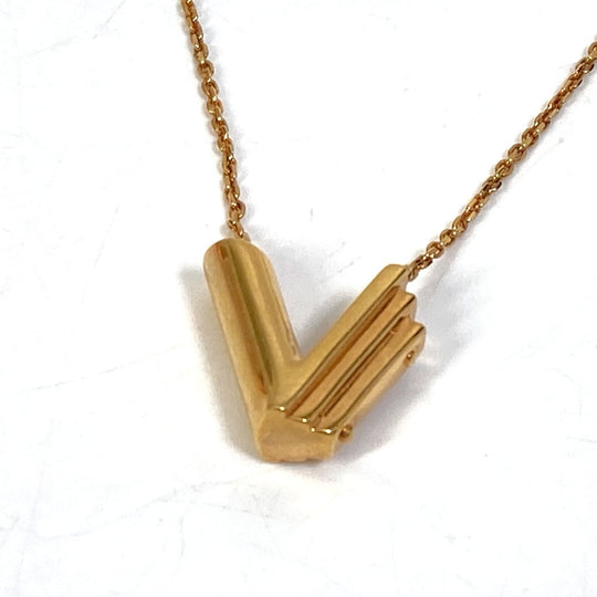 LOUIS VUITTON Necklace M61077 Gold Plated gold LV&ME Initial "V" Women Used Authentic