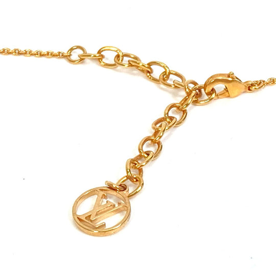 LOUIS VUITTON Necklace M61077 Gold Plated gold LV&ME Initial "V" Women Used Authentic