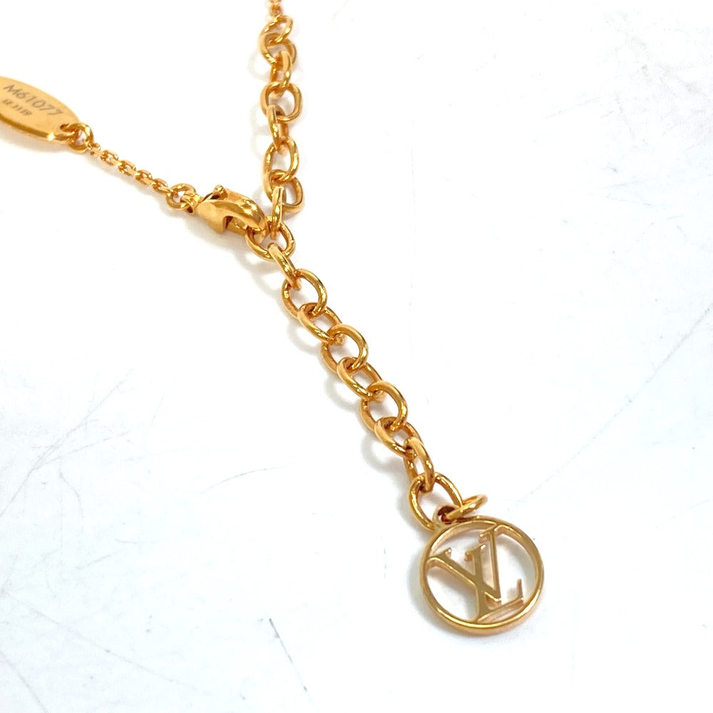 LOUIS VUITTON Necklace M61077 Gold Plated gold LV&ME Initial "V" Women Used Authentic