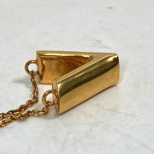 LOUIS VUITTON Necklace M61077 Gold Plated gold LV&ME Initial "V" Women Used Authentic