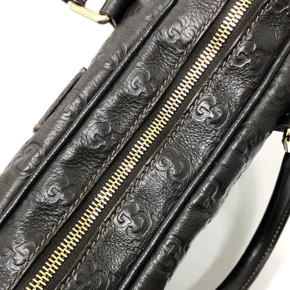 GUCCI Briefcase 201480 leather Brown Sima line Handbag mens Used Authentic