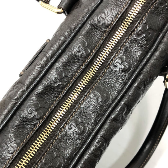 GUCCI Briefcase 201480 leather Brown Sima line Handbag mens Used Authentic