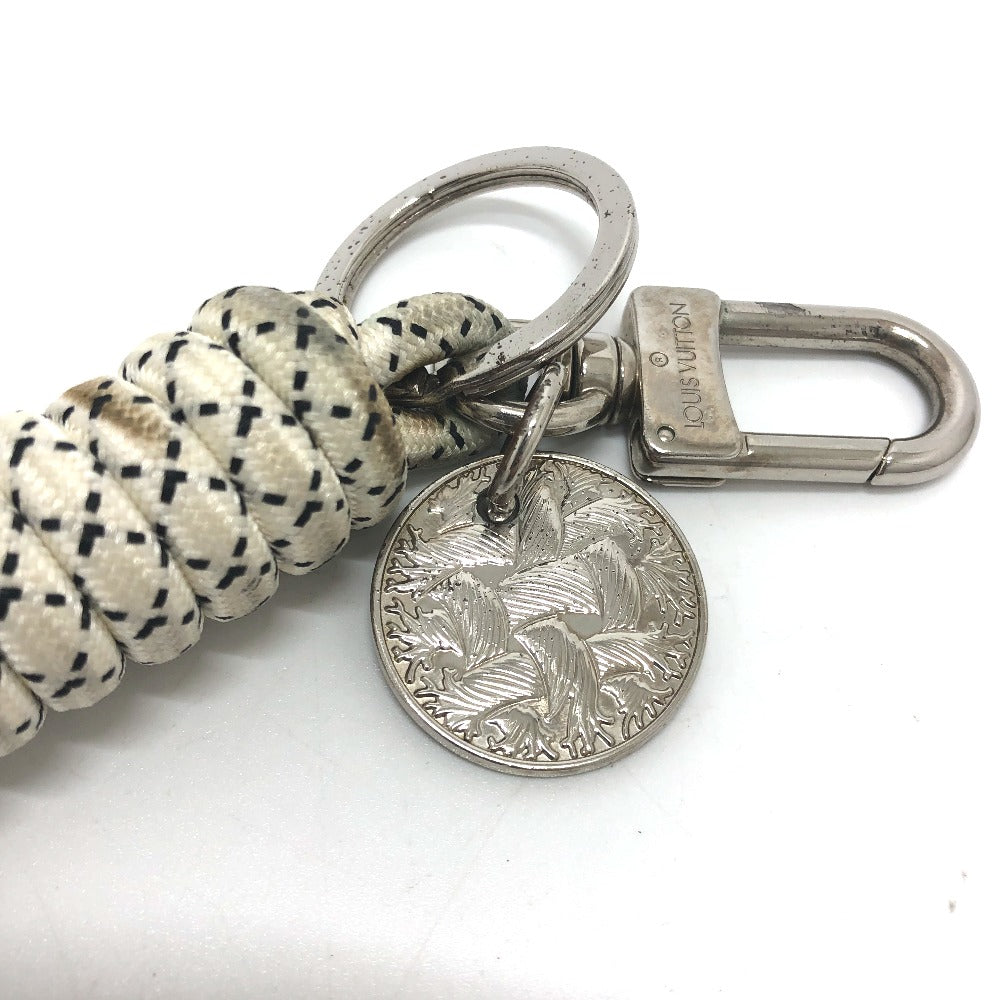 LOUIS VUITTON Bag charm MP1622 metal white Christopher nemes Key ring mens Used Authentic
