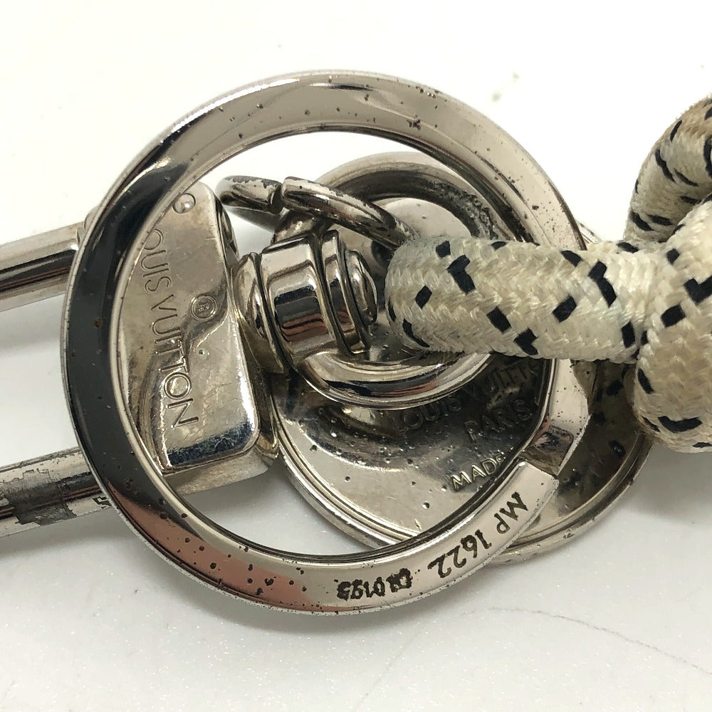 LOUIS VUITTON Bag charm MP1622 metal white Christopher nemes Key ring mens Used Authentic