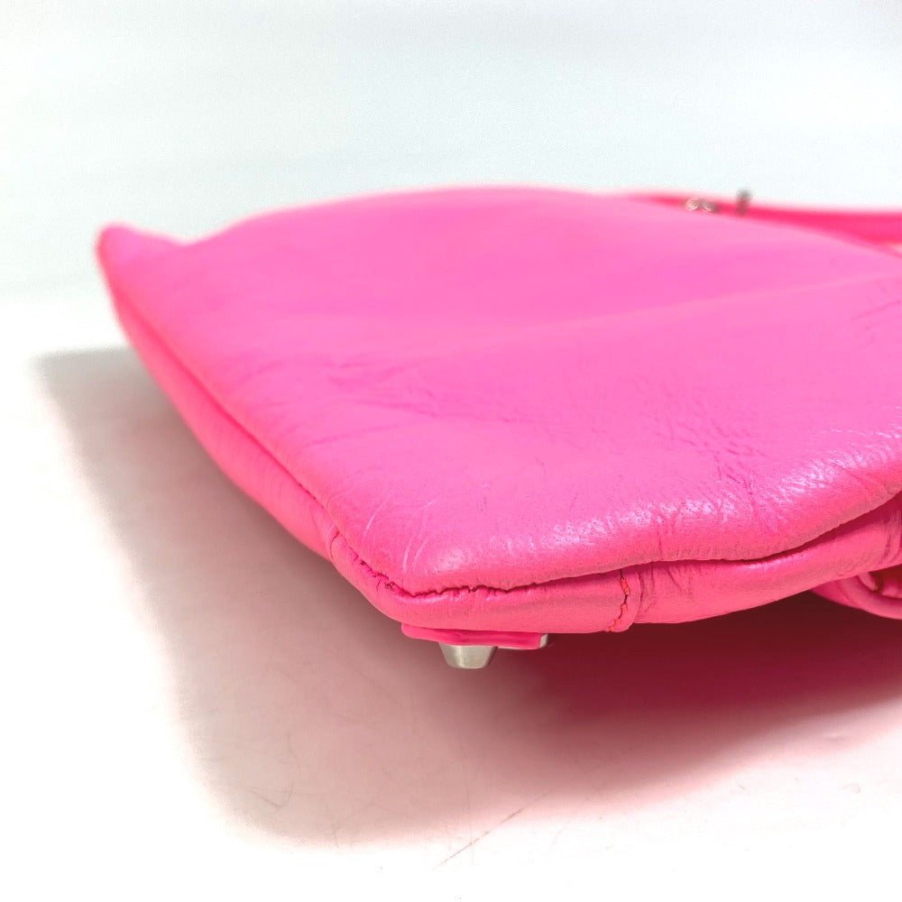 BALENCIAGA Clutch bag 431650 leather pink Pochette Classic envelope Women Used Authentic