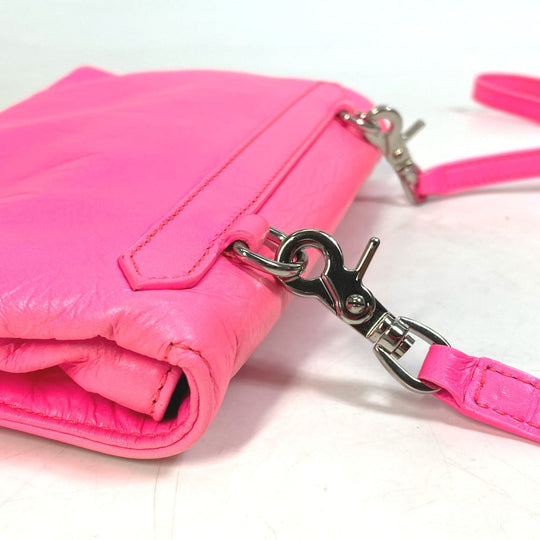 BALENCIAGA Clutch bag 431650 leather pink Pochette Classic envelope Women Used Authentic