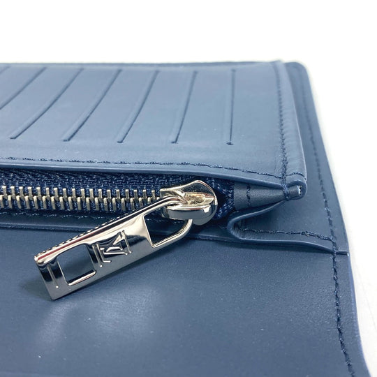 LOUIS VUITTON Long Wallet Purse M81810 leather Navy Portefeuille BrazzaNM mens Used Authentic