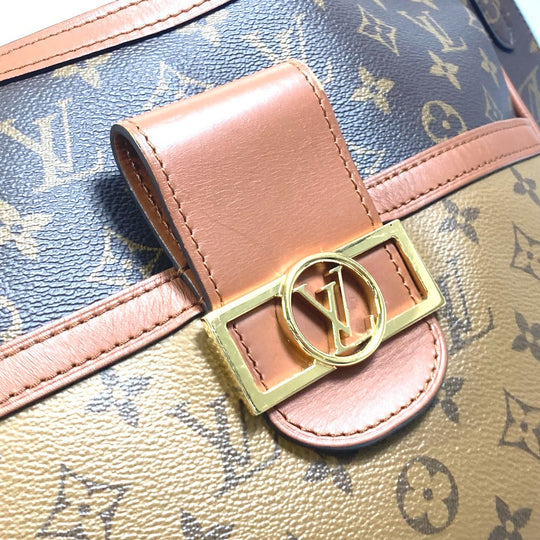 LOUIS VUITTON Shoulder Bag M45194 Monogram reverse canvas Brown Monogram reverse Hobo Dauphine PM Women Used Authentic