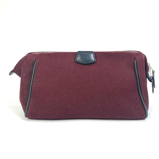 HERMES Clutch bag canvas Bordeaux Women Used Authentic