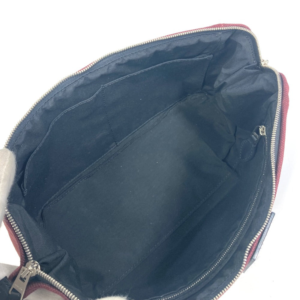 HERMES Clutch bag canvas Bordeaux Women Used Authentic