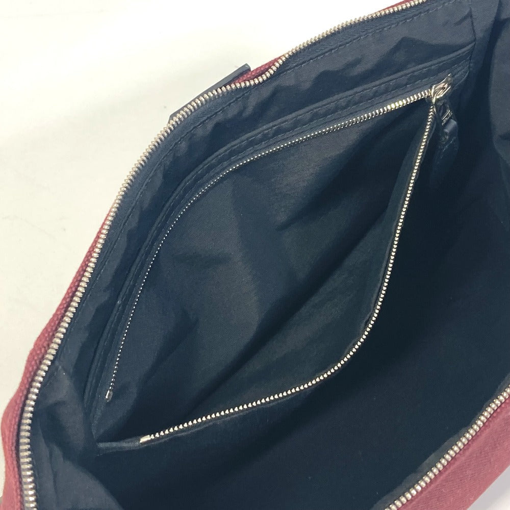 HERMES Clutch bag canvas Bordeaux Women Used Authentic