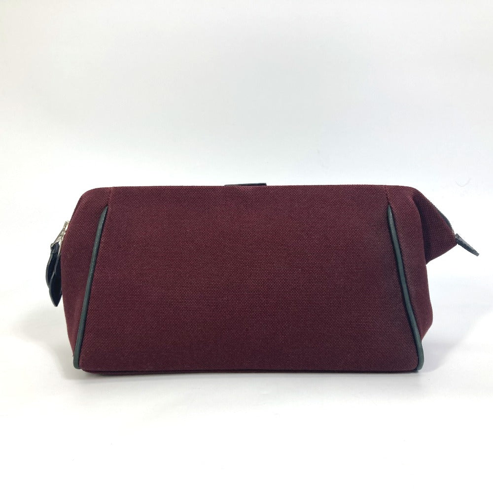 HERMES Clutch bag canvas Bordeaux Women Used Authentic