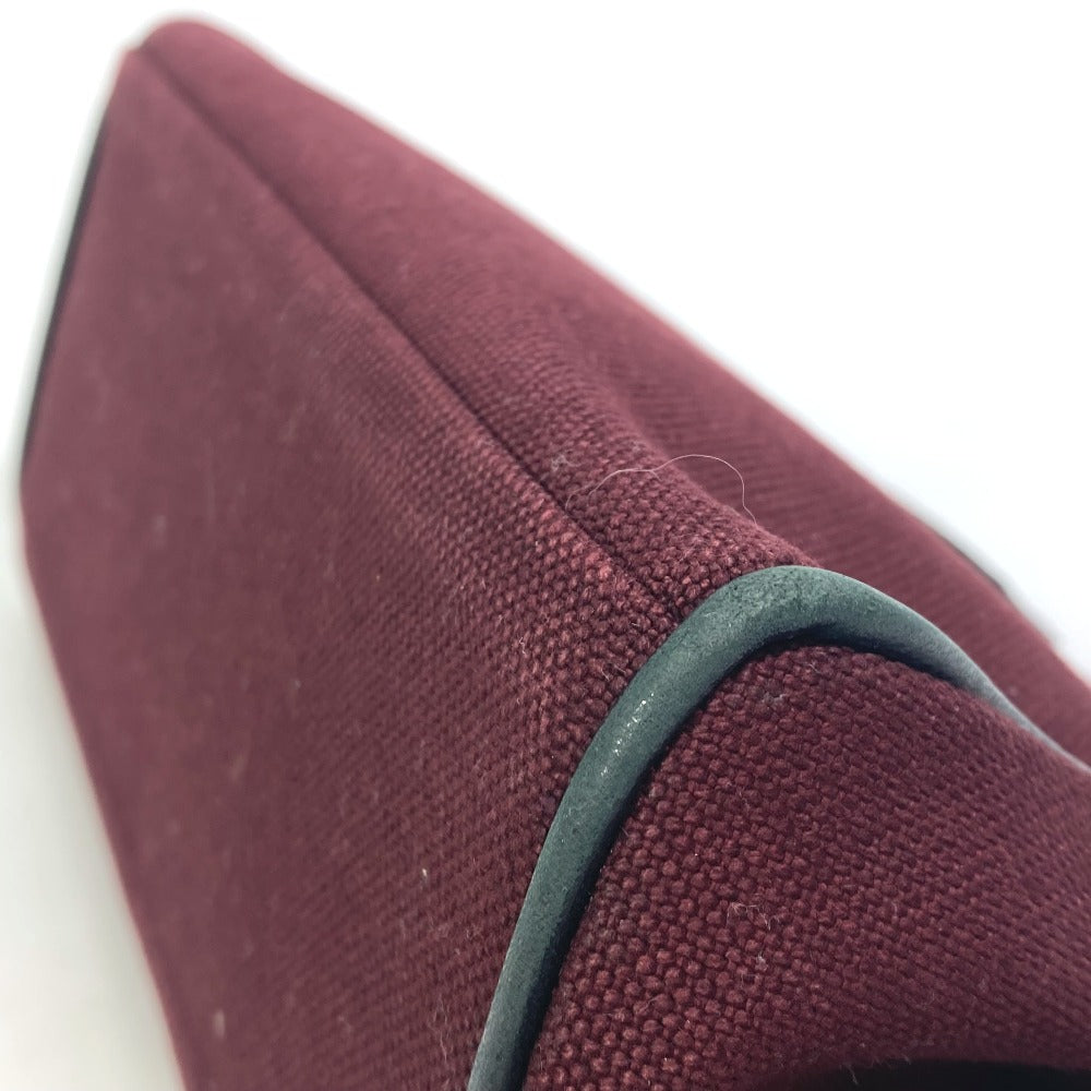 HERMES Clutch bag canvas Bordeaux Women Used Authentic