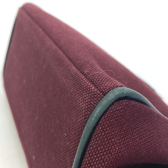 HERMES Clutch bag canvas Bordeaux Women Used Authentic