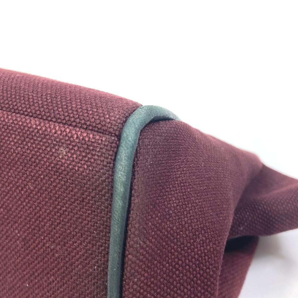 HERMES Clutch bag canvas Bordeaux Women Used Authentic