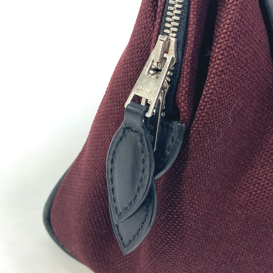 HERMES Clutch bag canvas Bordeaux Women Used Authentic