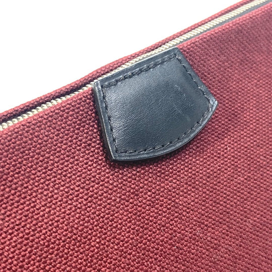 HERMES Clutch bag canvas Bordeaux Women Used Authentic