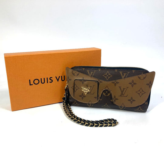 LOUIS VUITTON Long Wallet Purse M68796 Monogram reverse canvas Brown Monogram reverse zippy wallet shady Women Used Authentic