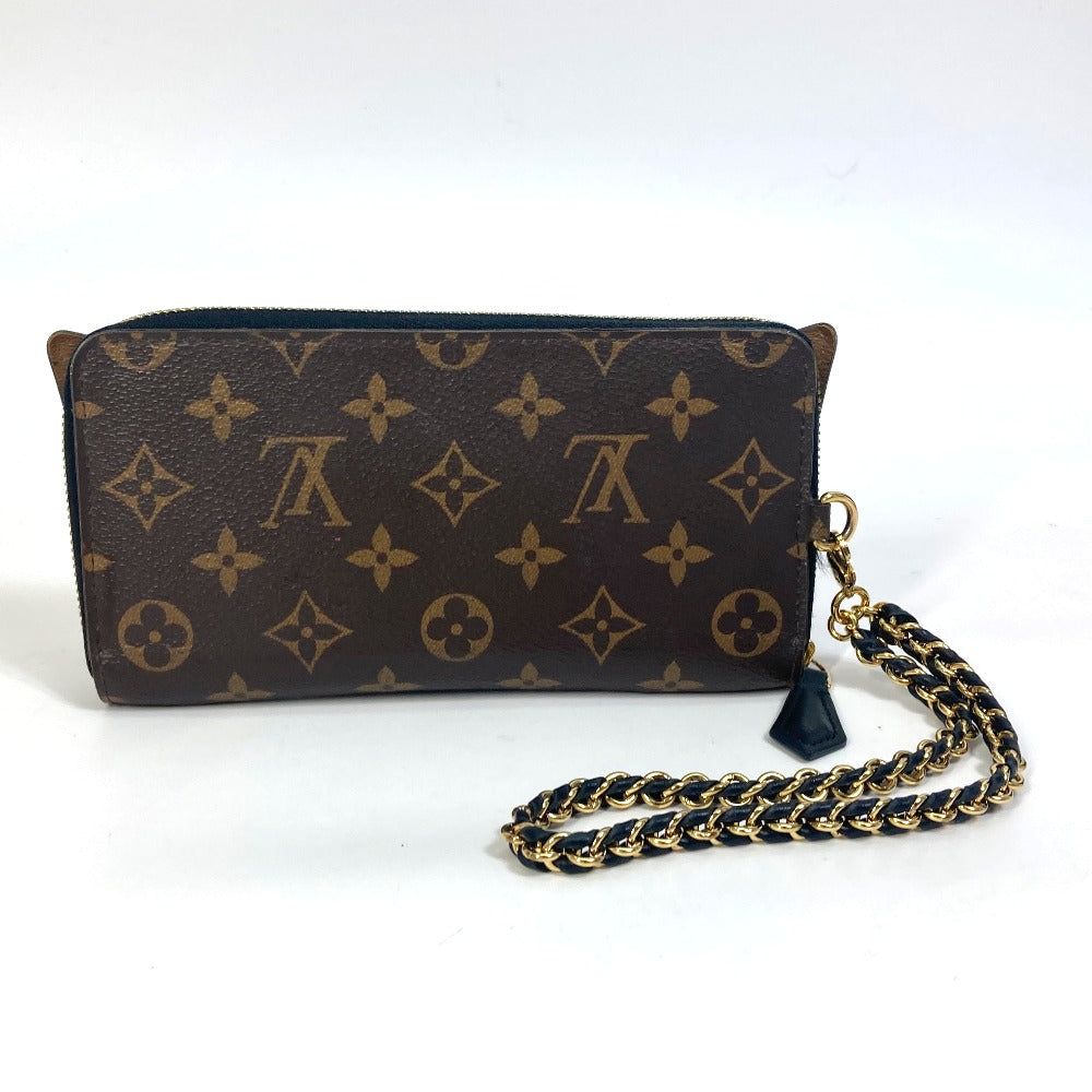 LOUIS VUITTON Long Wallet Purse M68796 Monogram reverse canvas Brown Monogram reverse zippy wallet shady Women Used Authentic