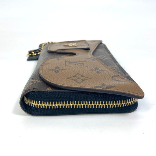 LOUIS VUITTON Long Wallet Purse M68796 Monogram reverse canvas Brown Monogram reverse zippy wallet shady Women Used Authentic