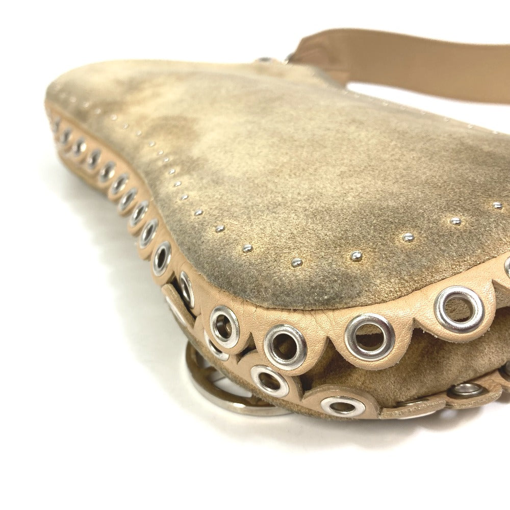 Dior Shoulder Bag Suede / leather beige saddle Women Used Authentic