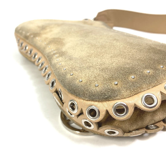 Dior Shoulder Bag Suede / leather beige saddle Women Used Authentic