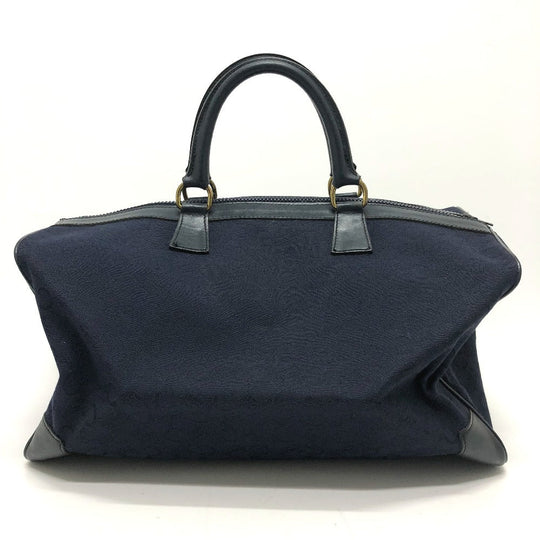 CELINE Boston Duffel bag Canvas / leather Navy C Macadam Carriage vintage Women Used Authentic