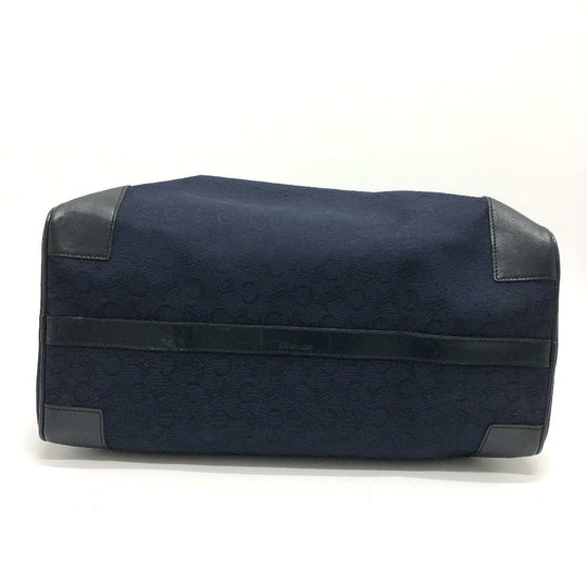CELINE Boston Duffel bag Canvas / leather Navy C Macadam Carriage vintage Women Used Authentic