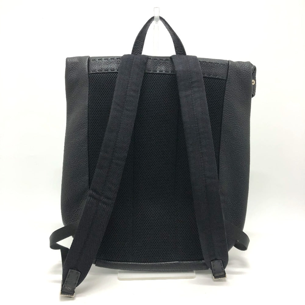 FENDI Backpack 7VZ011 leather black Backpack mens Used Authentic