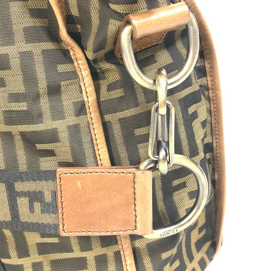 FENDI Tote Bag 7VA158 Leather / canvas Brown Zucca FF pattern Handbag 2WAY Bag Shoulder Bag Women Used Authentic