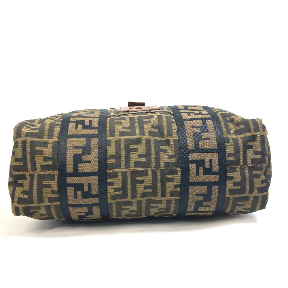 FENDI Tote Bag 7VA158 Leather / canvas Brown Zucca FF pattern Handbag 2WAY Bag Shoulder Bag Women Used Authentic