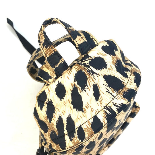 BALENCIAGA Backpack 580026 Nylon beige Leopard leopard print leopard Mini Backpack Women Used Authentic