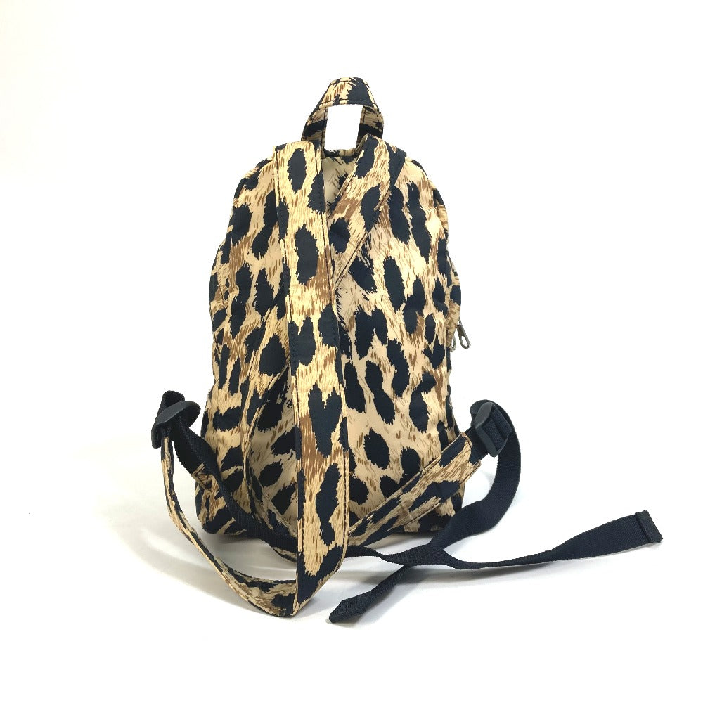 BALENCIAGA Backpack 580026 Nylon beige Leopard leopard print leopard Mini Backpack Women Used Authentic