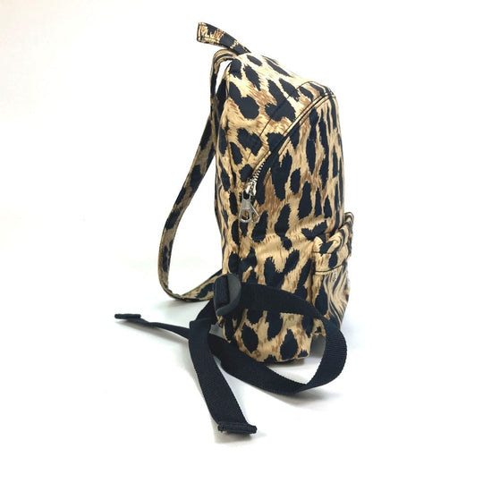 BALENCIAGA Backpack 580026 Nylon beige Leopard leopard print leopard Mini Backpack Women Used Authentic