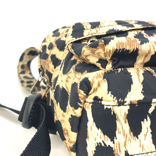 BALENCIAGA Backpack 580026 Nylon beige Leopard leopard print leopard Mini Backpack Women Used Authentic