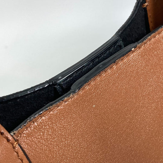 GIVENCHY Handbag leather Brown x black By color Shoulder Bag Shoulder Bag Women Used Authentic