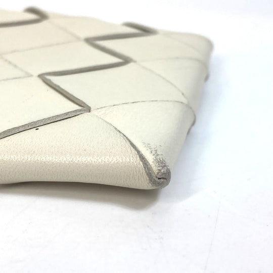 BOTTEGAVENETA Shoulder Bag 619019 leather white INTRECCIATO Pochette Women Used Authentic