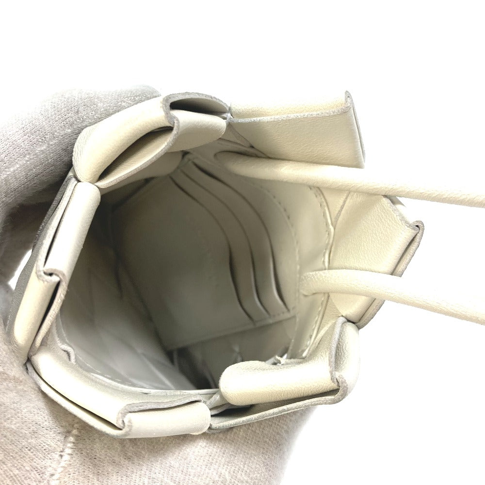 BOTTEGAVENETA Shoulder Bag 619019 leather white INTRECCIATO Pochette Women Used Authentic
