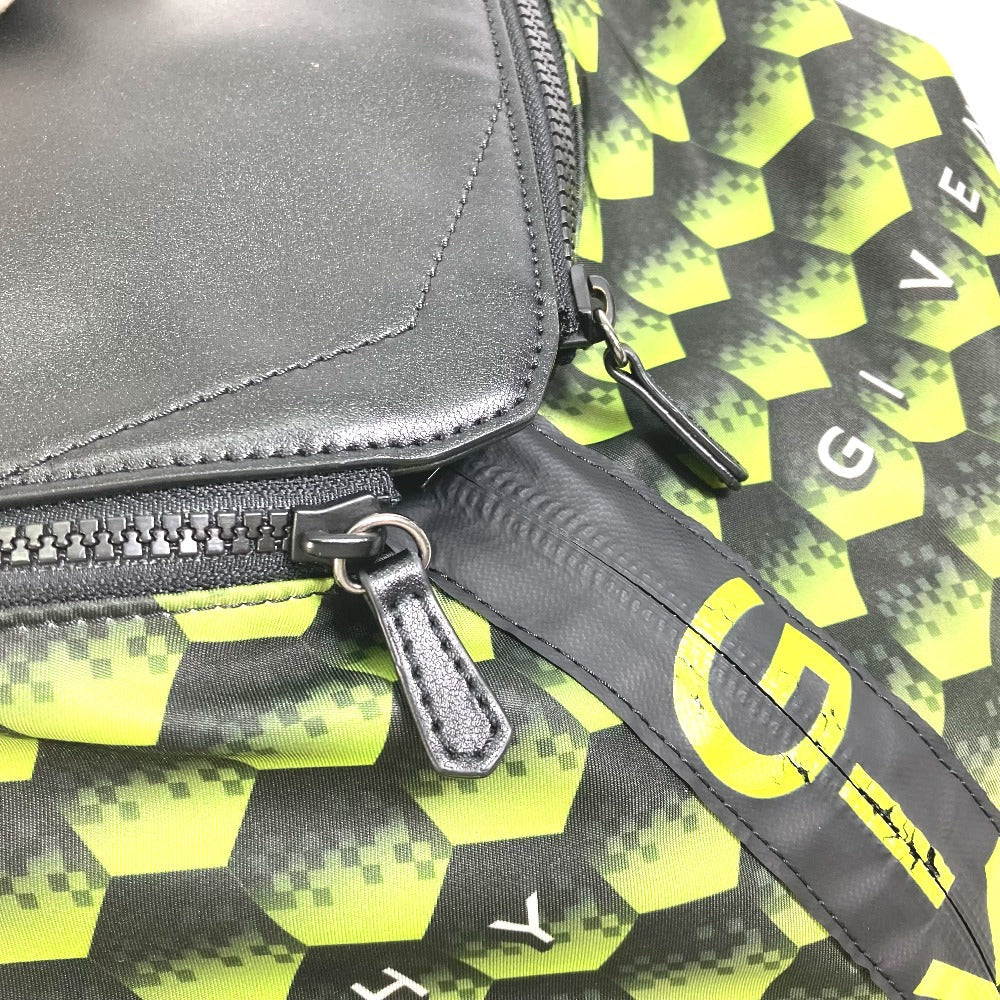 GIVENCHY Backpack Nylon yellow logo Backpack mens Used Authentic