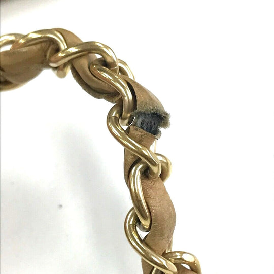 CHANEL Shoulder Bag lambskin beige CC COCO Mark WChain Bag Flap Women Used Authentic