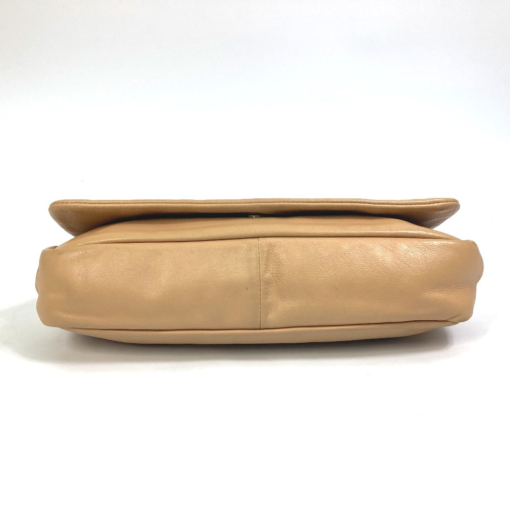 CHANEL Shoulder Bag lambskin beige CC COCO Mark WChain Bag Flap Women Used Authentic