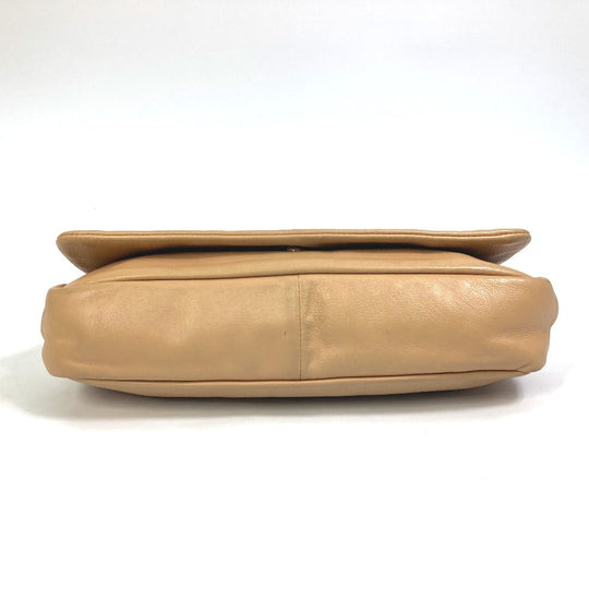 CHANEL Shoulder Bag lambskin beige CC COCO Mark WChain Bag Flap Women Used Authentic