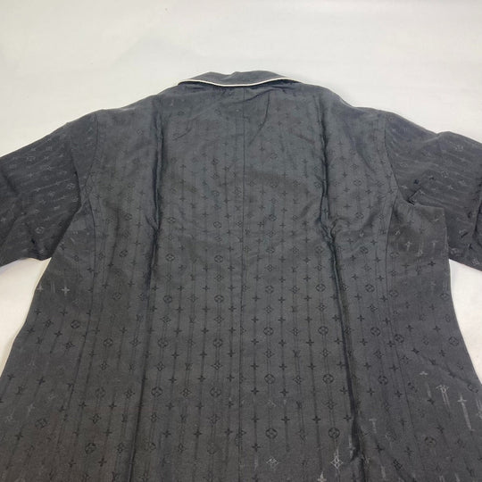 LOUIS VUITTON Long sleeve shirt Cotton, Silk black Monogram pouch included pajama shirt mens XS Used Authentic