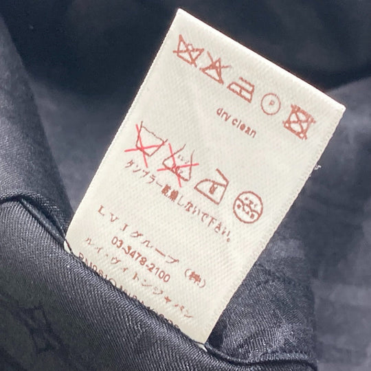 LOUIS VUITTON Long sleeve shirt Cotton, Silk black Monogram pouch included pajama shirt mens XS Used Authentic