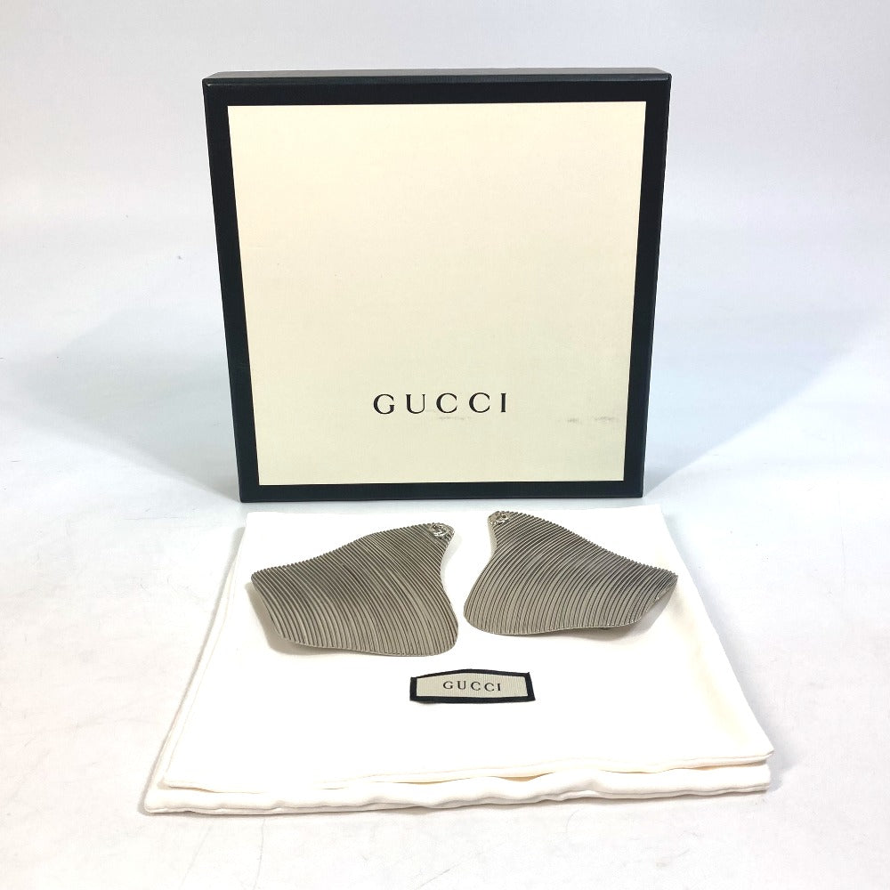 GUCCI Earring metal Silver Interlocking G Women Used Authentic