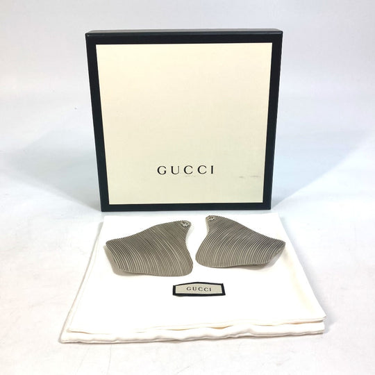 GUCCI Earring metal Silver Interlocking G Women Used Authentic