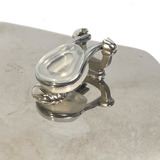GUCCI Earring metal Silver Interlocking G Women Used Authentic