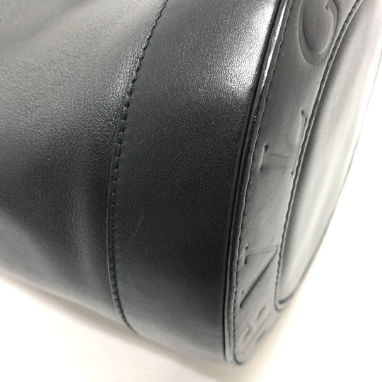 BVLGARI Handbag leather black Bulgari Bulgari Cylindrical Women Used Authentic